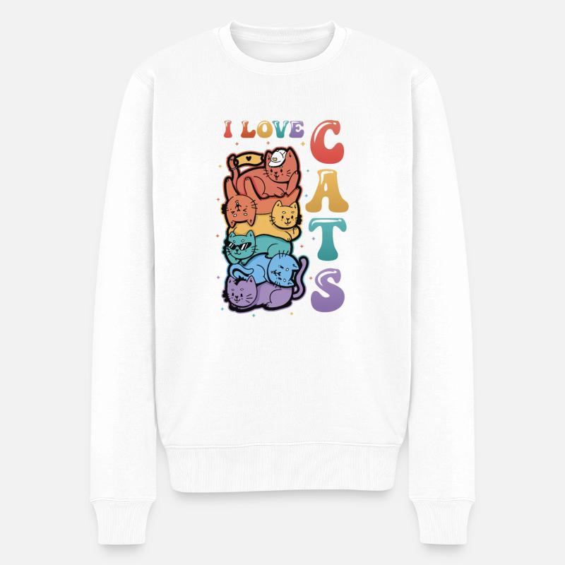 J’aime les chats - Pull Premium bio Homme - blanc
