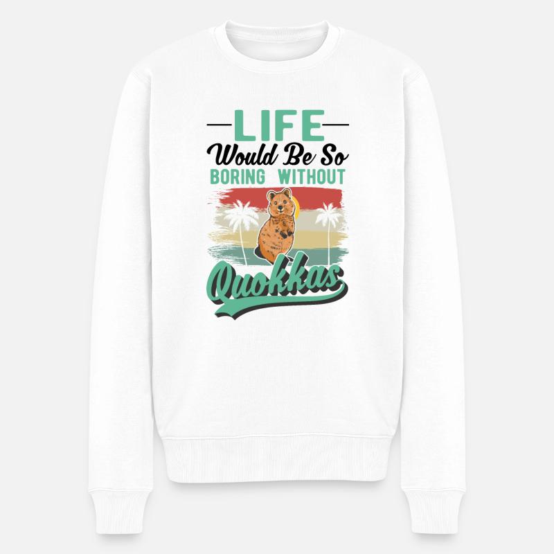 Quokka Geschenk Kurzschwanzkänguru - Männer Premium Bio Pullover - Weiß