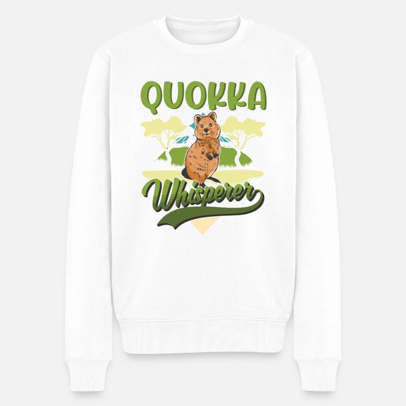 Quokka Flüsterer Kurzschwanzkänguru - Männer Premium Bio Pullover - Weiß