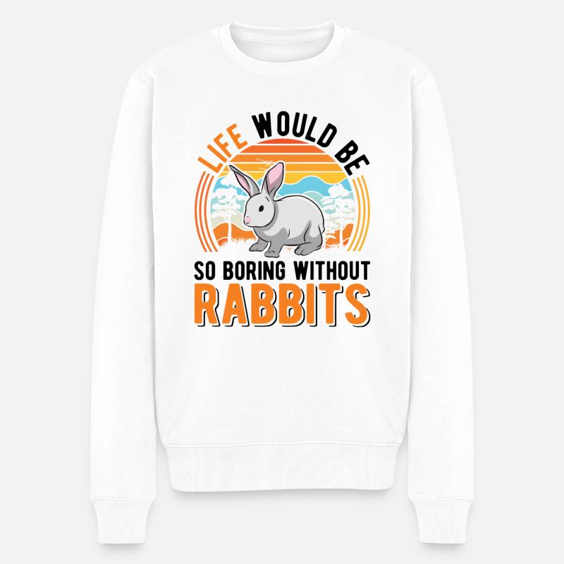 Kaninchen Geschenk Häschen Hase Kaninchen - Männer Premium Bio Pullover - Weiß