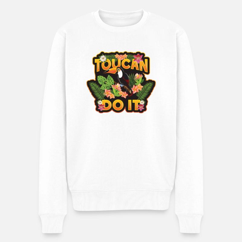 Toucan Do It - Männer Premium Bio Pullover - Weiß