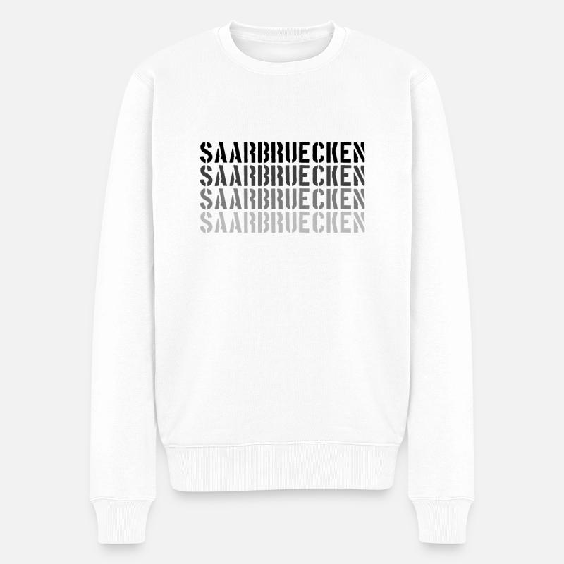 Saarbrücken - Männer Premium Bio Pullover - Weiß