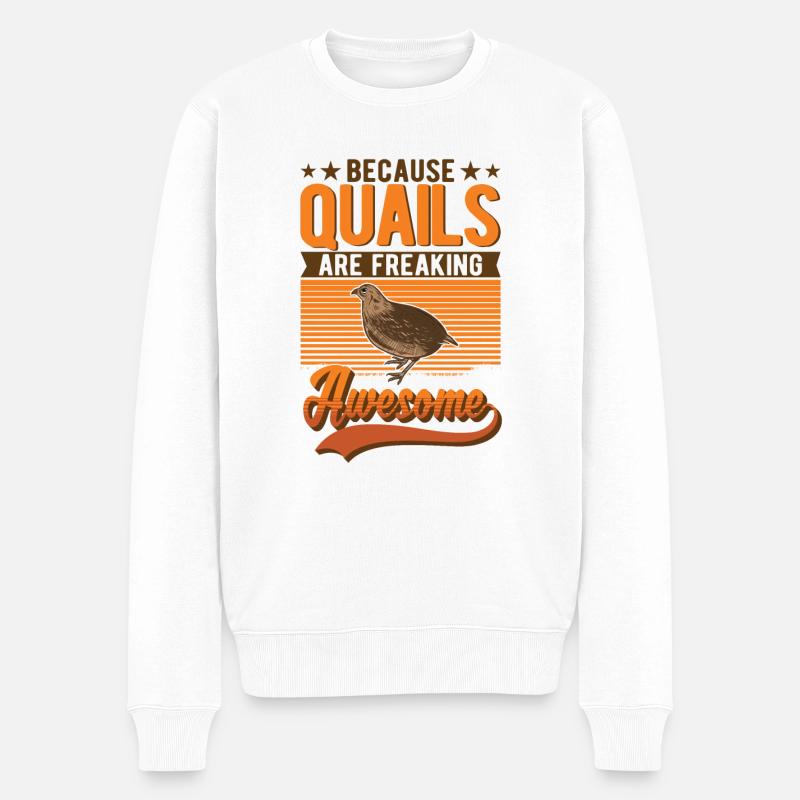 Caille cadeau éleveur de cailles - Pull Premium bio Homme - blanc