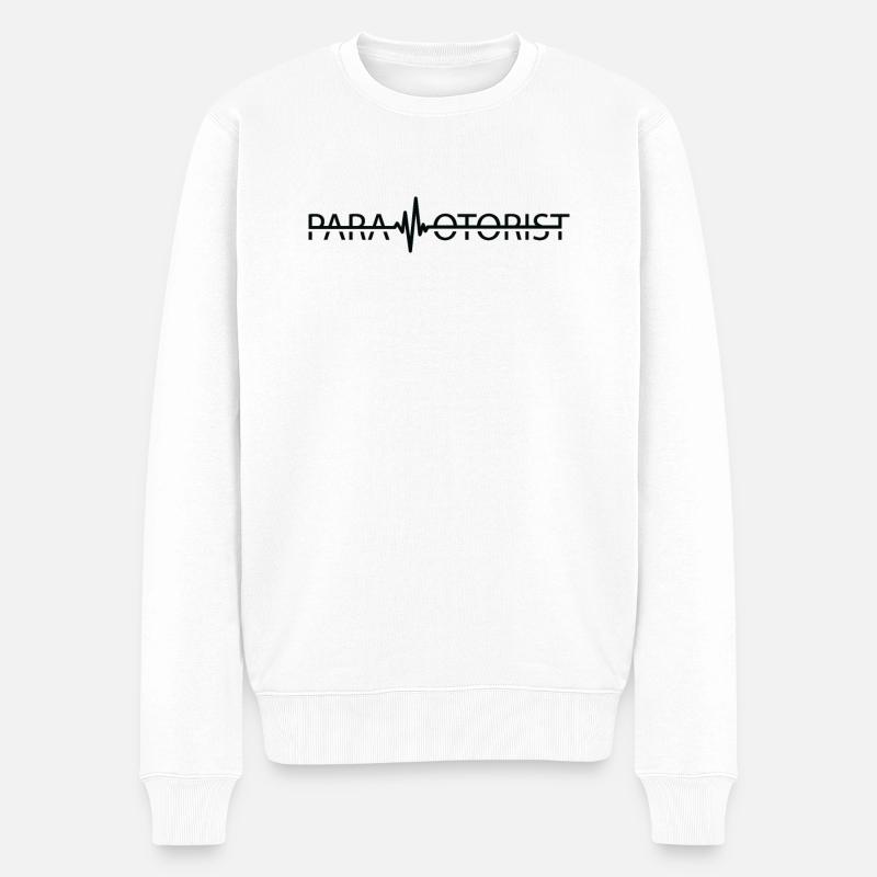 Paramotoriste Heartbeat Paramoteur Paramoteur - Pull Premium bio Homme - blanc