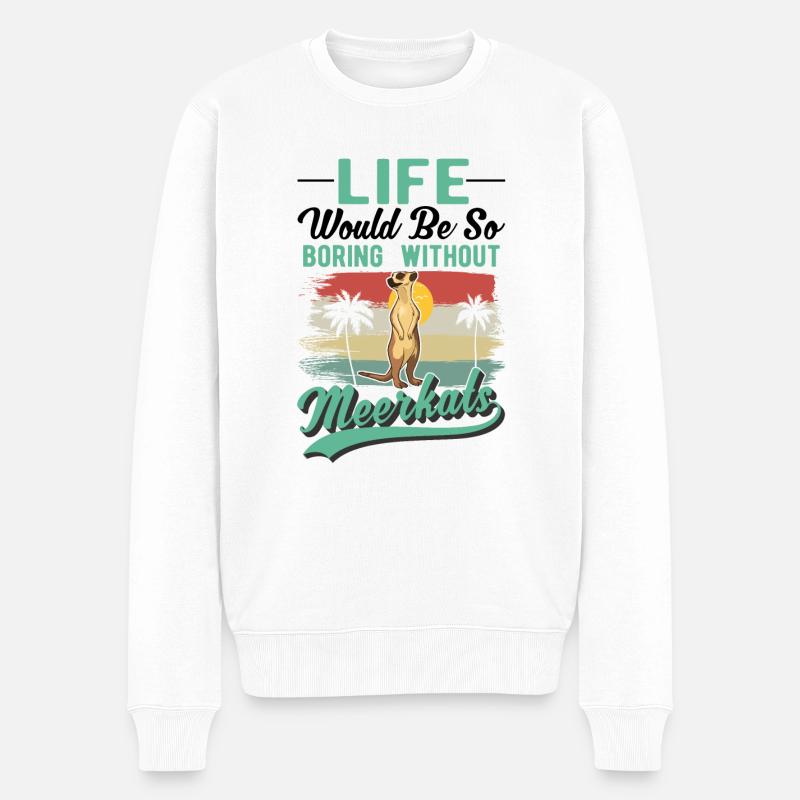 Erdmännchen Geschenk Meerkat - Männer Premium Bio Pullover - Weiß