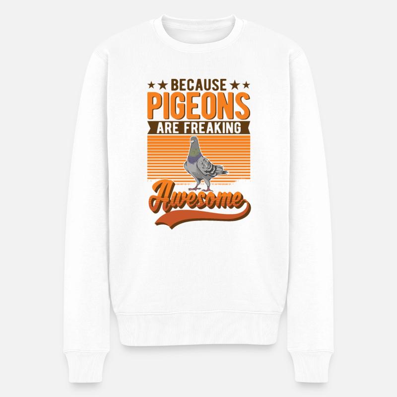 Pigeons Élevage de pigeons Colombophiles - Pull Premium bio Homme - blanc