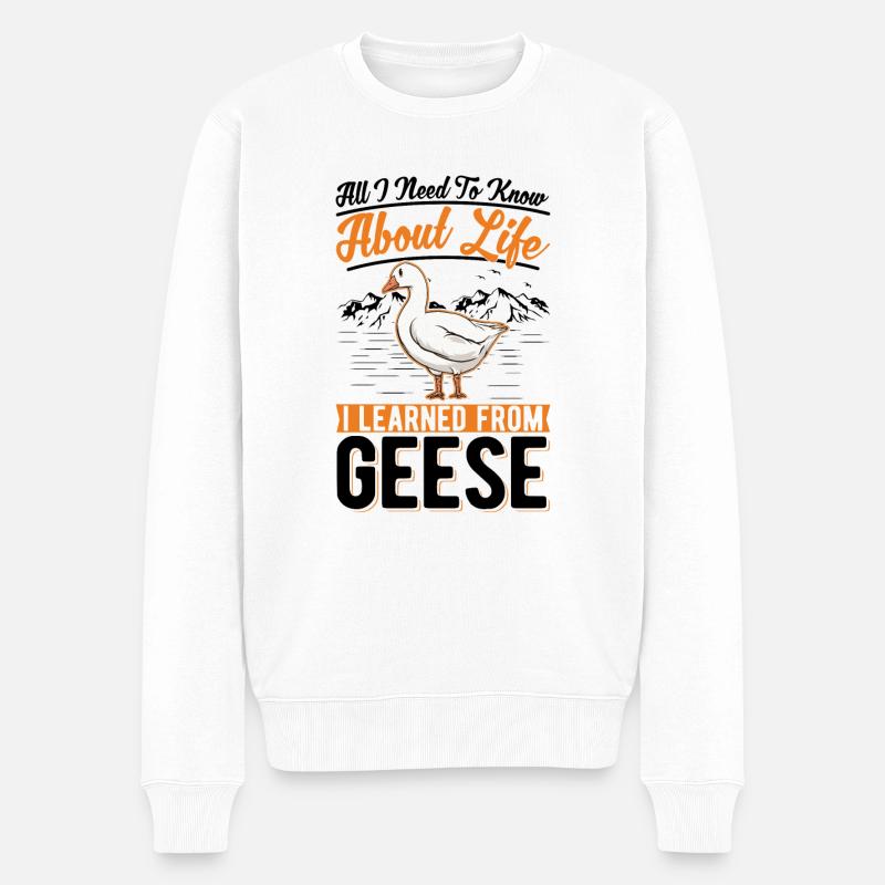 Gänse Gänsezüchter Gans - Männer Premium Bio Pullover - Weiß