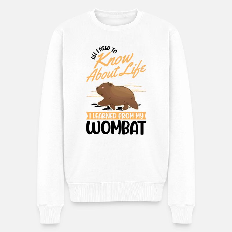 Wombat australien - Pull Premium bio Homme - blanc