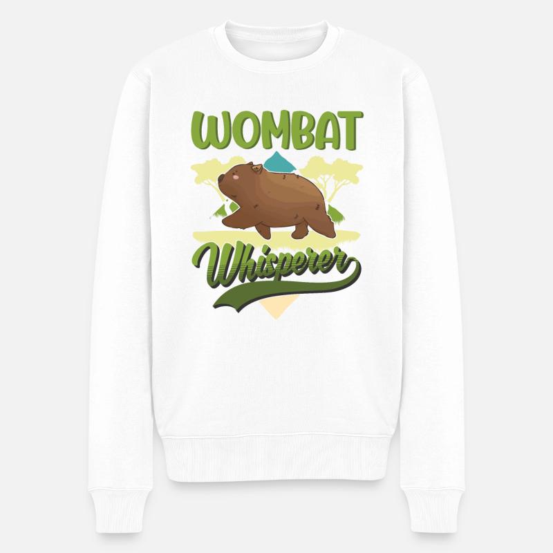 Wombat Chuchoteur - Pull Premium bio Homme - blanc