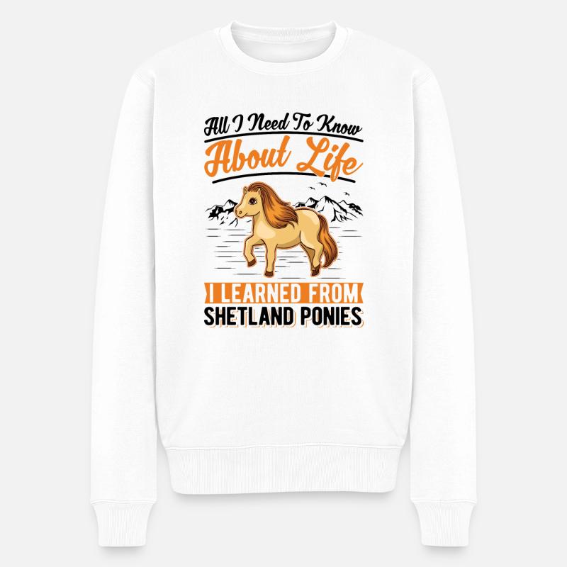 Poney Shetland Poney Shetland Shetty - Pull Premium bio Homme - blanc