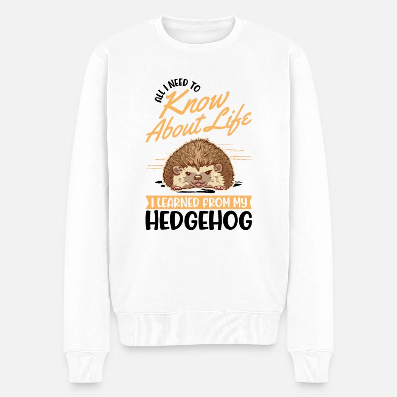 Igel Geschenk Stacheligel - Männer Premium Bio Pullover - Weiß