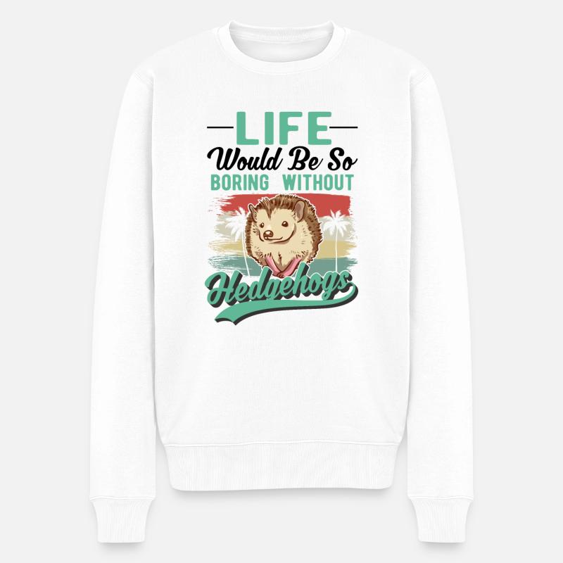 Igel Geschenk Stacheligel - Männer Premium Bio Pullover - Weiß