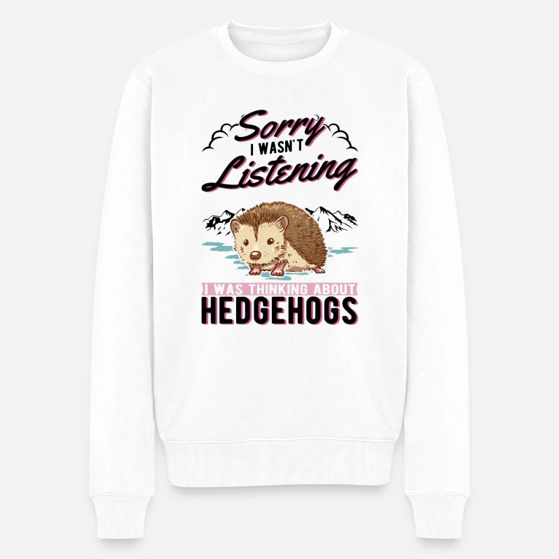 Igel Geschenk Stacheligel - Männer Premium Bio Pullover - Weiß