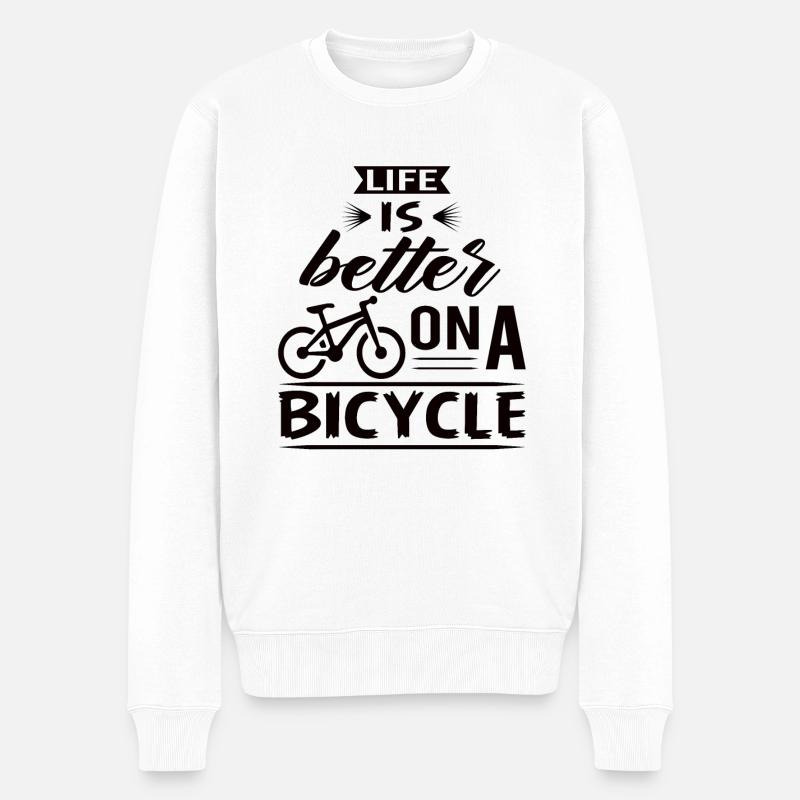 Rennrad - Männer Premium Bio Pullover - Weiß