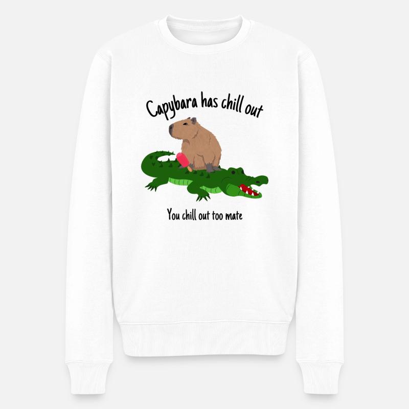 Capybara repose cadeau pour les fans de capybara - Pull Premium bio Homme - blanc