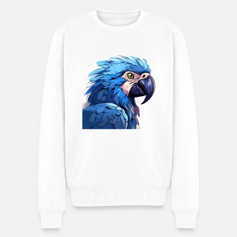 Hyazinth Ara - Männer Premium Bio Pullover - Weiß