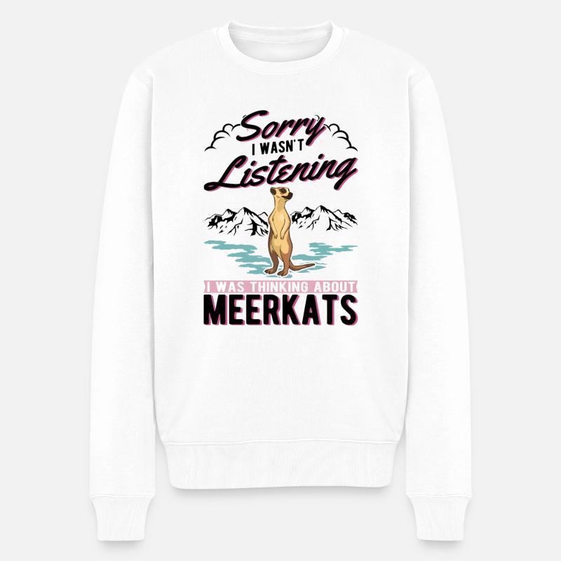 Erdmännchen Geschenk Meerkat - Männer Premium Bio Pullover - Weiß
