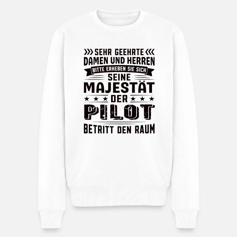 Pilot Geburtstag Pilot Sprüche Pilot Geschenke - Männer Premium Bio Pullover - Weiß