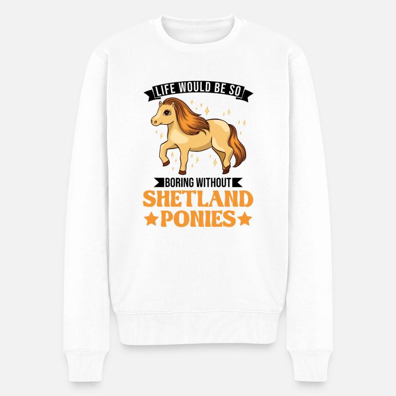 Shetland Pony Cadeau Shetty - Pull Premium bio Homme - blanc