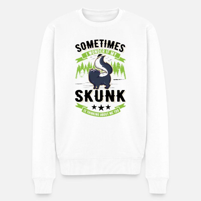 Stinktier Geschenk - Männer Premium Bio Pullover - Weiß