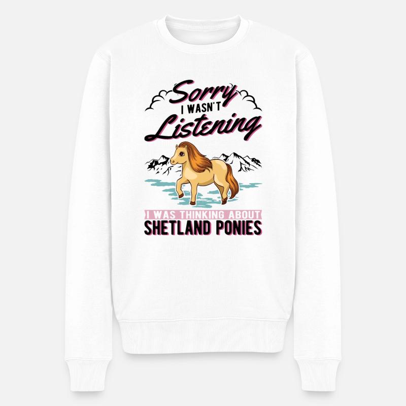 Poney Shetland Shetland-Poney Shetty - Pull Premium bio Homme - blanc