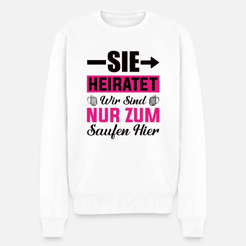 Junggesellenabschied Frau - Männer Premium Bio Pullover - Weiß