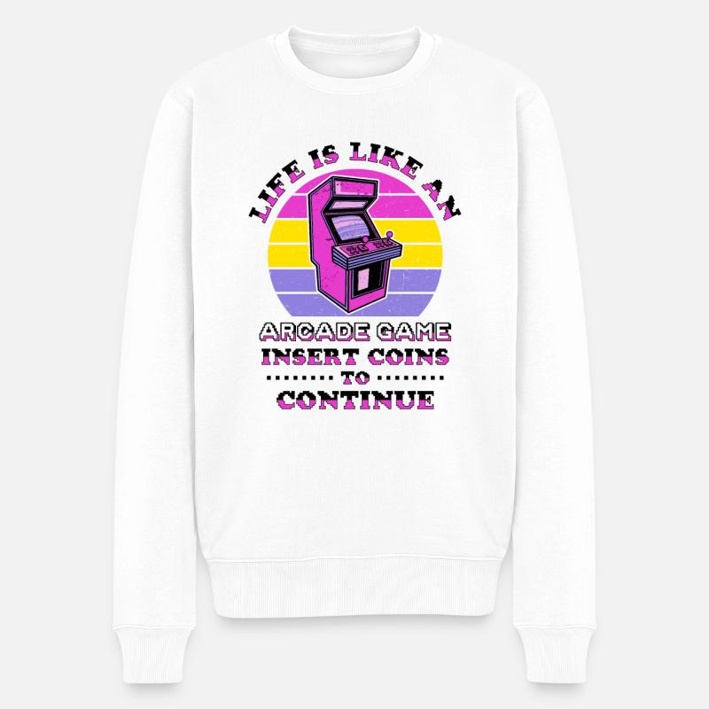 Videospiel-spieler Retro-gamer-gaming-klassiker - Männer Premium Bio Pullover - Weiß