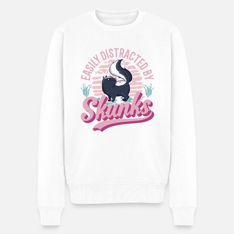 Stinktier Geschenk - Männer Premium Bio Pullover - Weiß
