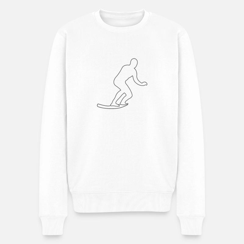 Surfer comic style - Männer Premium Bio Pullover - Weiß
