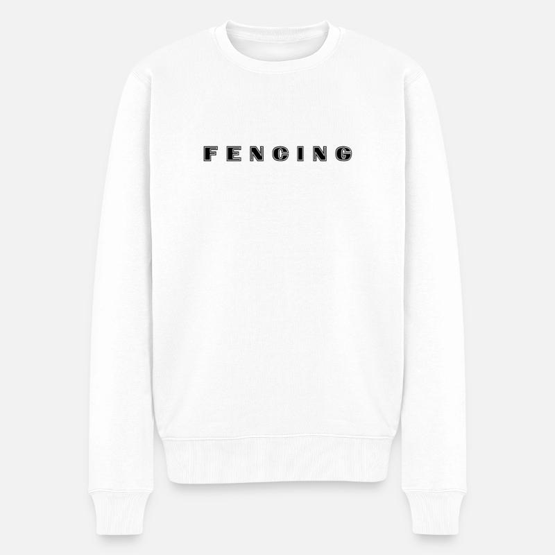 Fechten Schriftzug - Männer Premium Bio Pullover - Weiß