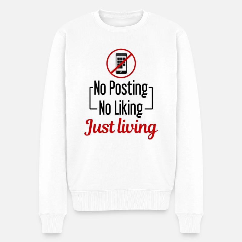Technologiepause, Bildschirmfreie Zeit, Offline, - Männer Premium Bio Pullover - Weiß