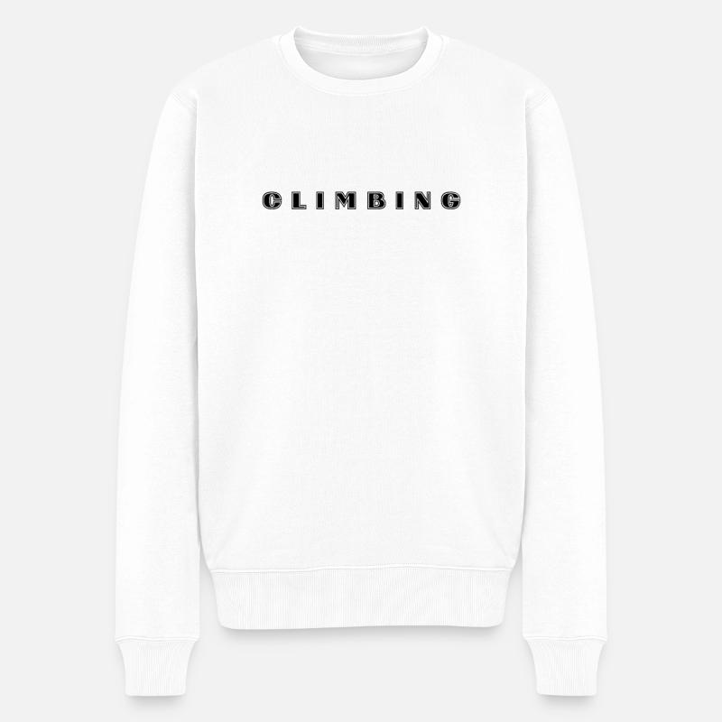 Klettern Schriftzug - Männer Premium Bio Pullover - Weiß