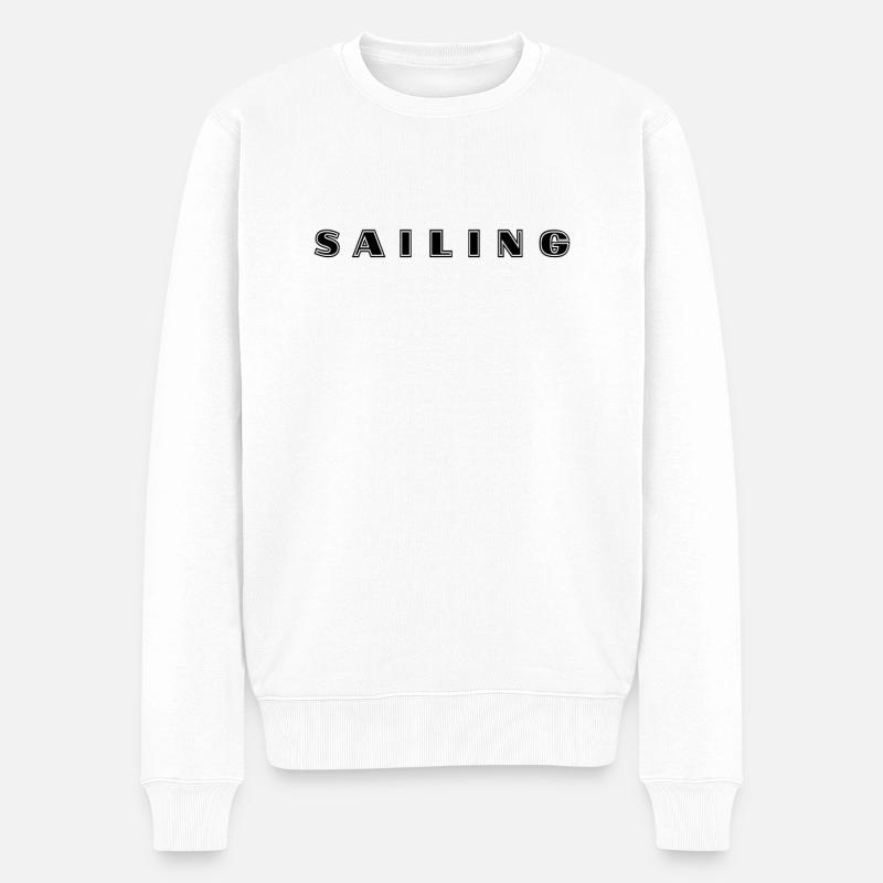 Lettrage de voile - Pull Premium bio Homme - blanc