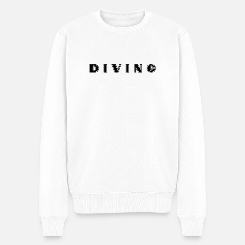 Tauchen Schriftzug - Männer Premium Bio Pullover - Weiß