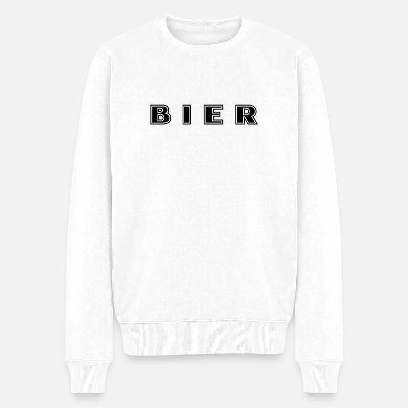 Lettrage de bière - Pull Premium bio Homme - blanc