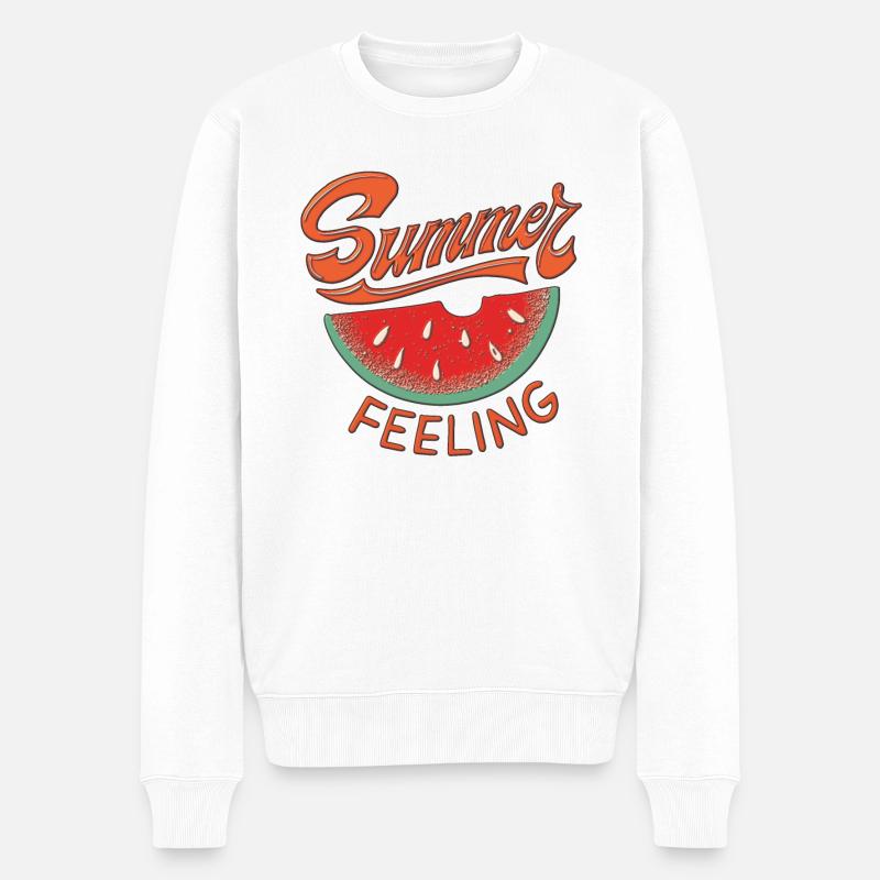SUMMER FEELING - Männer Premium Bio Pullover - Weiß