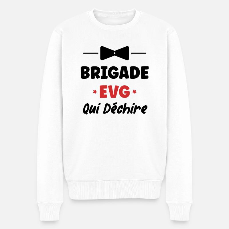 brigade evg - Pull Premium bio Homme - blanc