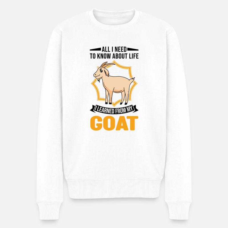 Ziegen Geschenk Ziegenwirt Ziege - Männer Premium Bio Pullover - Weiß