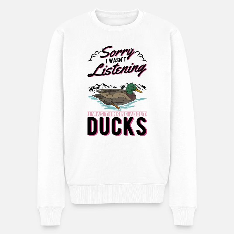 Enten Liebhaber Geschenk Entenzüchter - Männer Premium Bio Pullover - Weiß