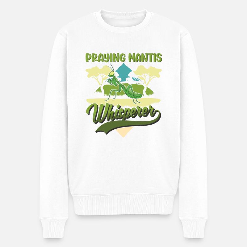 Gottesanbeterin Flüsterer Mantis Fangschrecke - Männer Premium Bio Pullover - Weiß