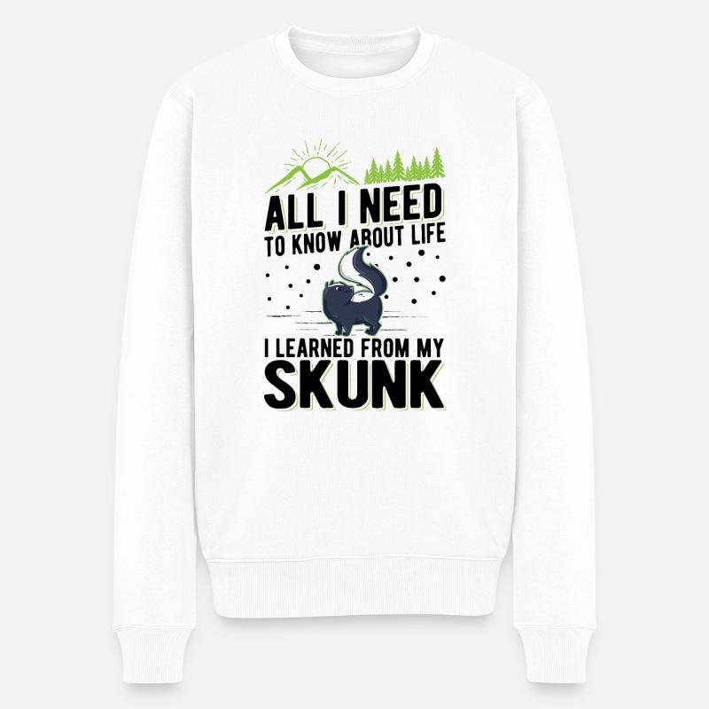 Skunk Spruch Stinktier - Männer Premium Bio Pullover - Weiß