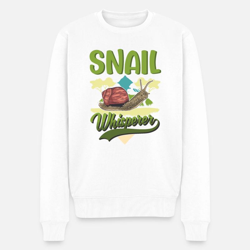 Escargots Whisperer Vignoble Escargot - Pull Premium bio Homme - blanc