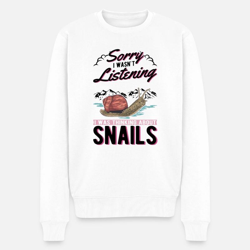 Escargot Cadeau Vignoble Escargot - Pull Premium bio Homme - blanc