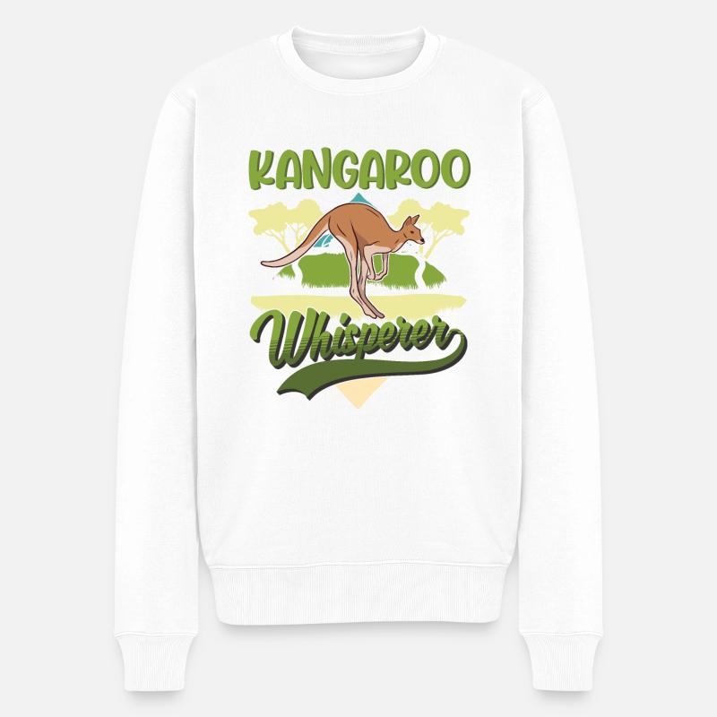 Kangourou Chuchoteur Australie Kangourou - Pull Premium bio Homme - blanc