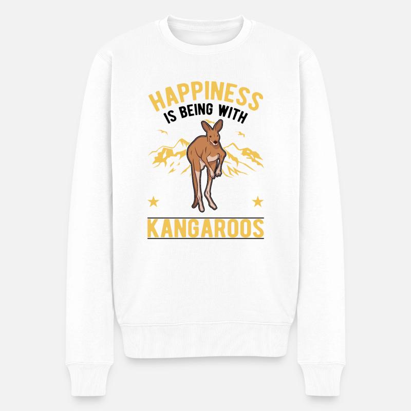 Kangourou Luck Kangourou australien - Pull Premium bio Homme - blanc