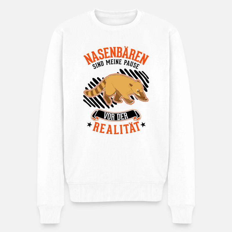 Nasenbär Coati Rüsselbär - Männer Premium Bio Pullover - Weiß