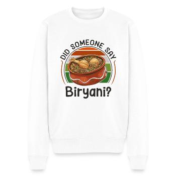 Cuisine indienne, gourmets, amateurs de biryani, - Pull Premium bio Homme - blanc - Devant - Thijin (182cm)