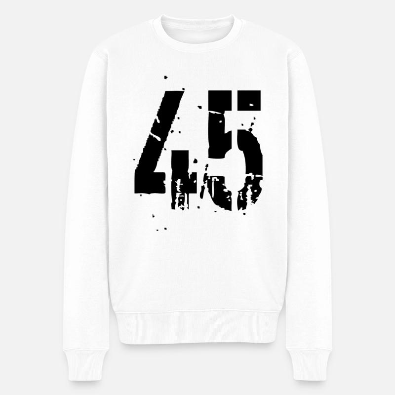 45 Nombre 45 - Pull Premium bio Homme - blanc