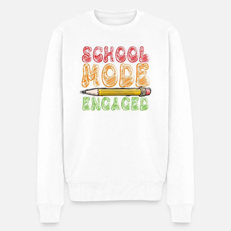 Mode école activé Blanc - Pull Premium bio Homme - blanc