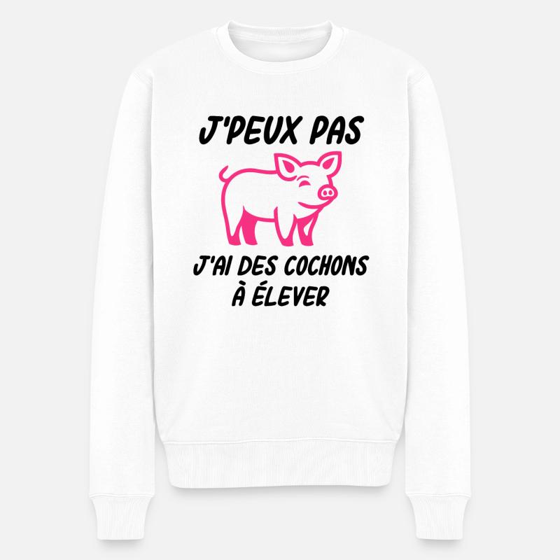 Eleveur de cochon - Pull Premium bio Homme - blanc